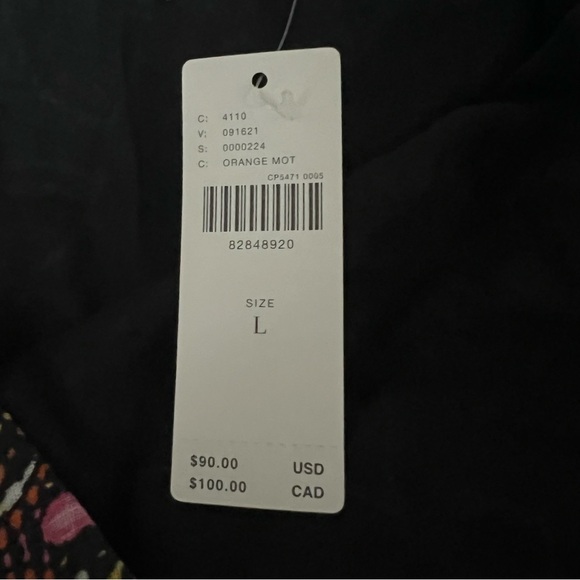 New By Anthropologie One Shoulder Linen Cropped Top Orang Motif Medallion boho - Picture 8 of 14